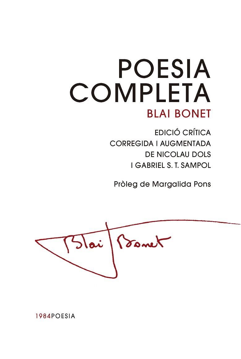 POESIA COMPLETA | 9791387757144 | BONET, BLAI | Cooperativa Cultural Rocaguinarda