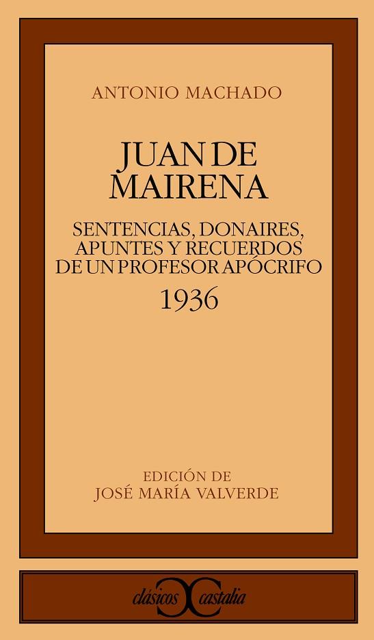 JUAN DE MAIRENA (1936) | 9788470390364 | MACHADO, ANTONIO | Cooperativa Cultural Rocaguinarda