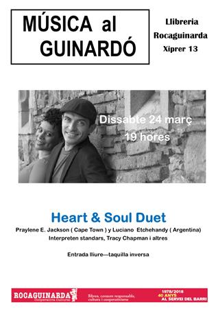 Concert Heart & Soul duet, dissabte 24 de març | Cooperativa Cultural Rocaguinarda