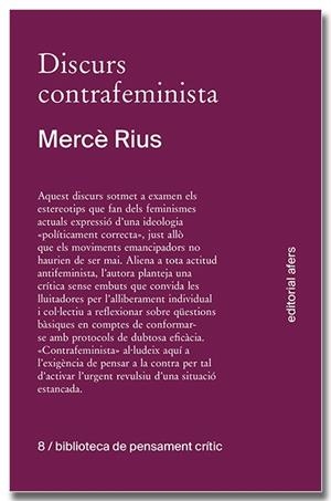DISCURS CONTRAFEMINISTA | 9788418618758 | RIUS SANTAMARIA, MERCÈ | Cooperativa Cultural Rocaguinarda